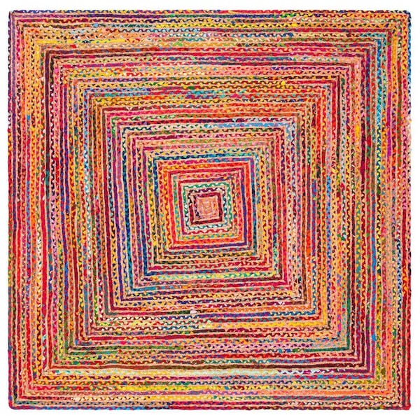 Safavieh 8 x 8 ft. Cape Cod Hand Loomed Square Area Rug Red & Multi Color CAP202A-8SQ - main